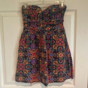 Band of Gypsies kaleidoscope strapless mini dress with pockets